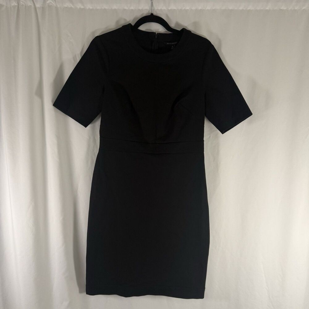 New Banana Republic Dress Women's 8 Black Short Sleeve Round Neck Cotton Canvas